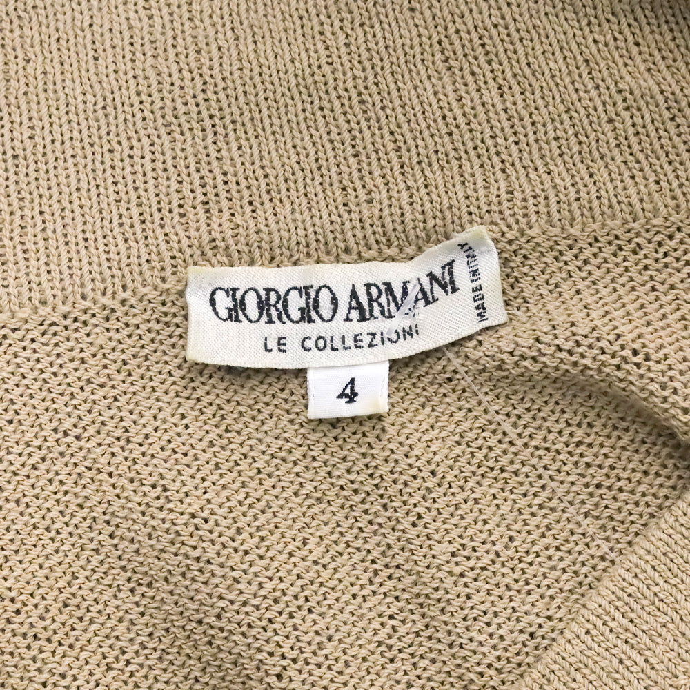 Giorgio Armani Beige Knit Long Sleeves Polo Sweater