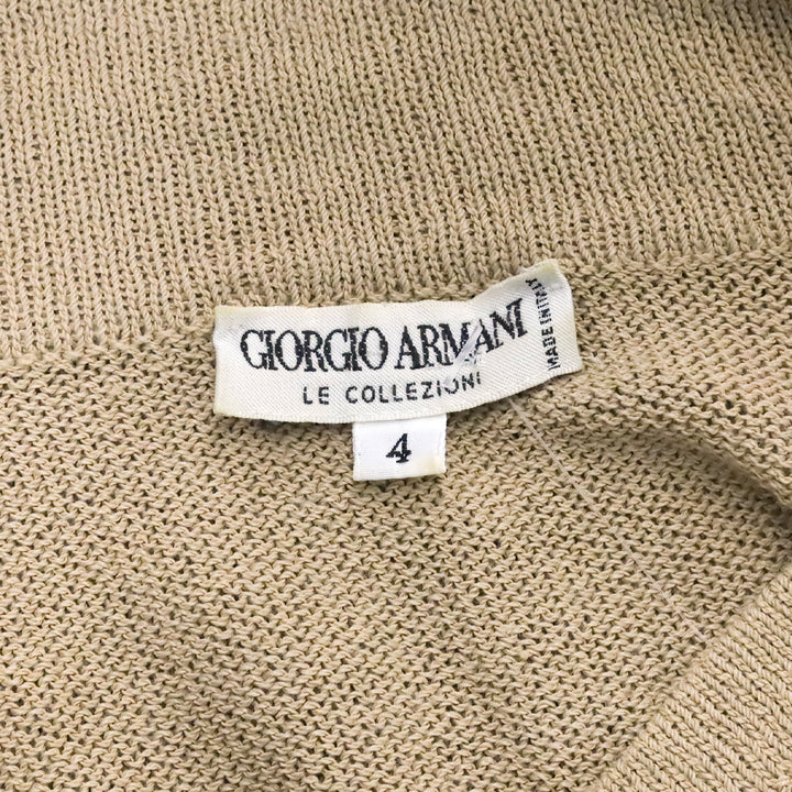 Giorgio Armani Beige Knit Long Sleeves Polo Sweater