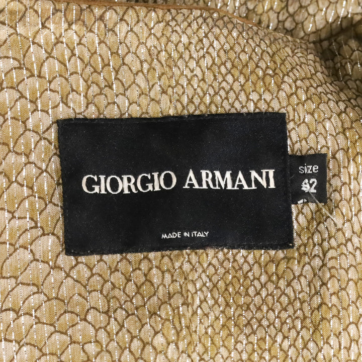Giorgio Armani Black Label Brown Lambskin Leather Jacket