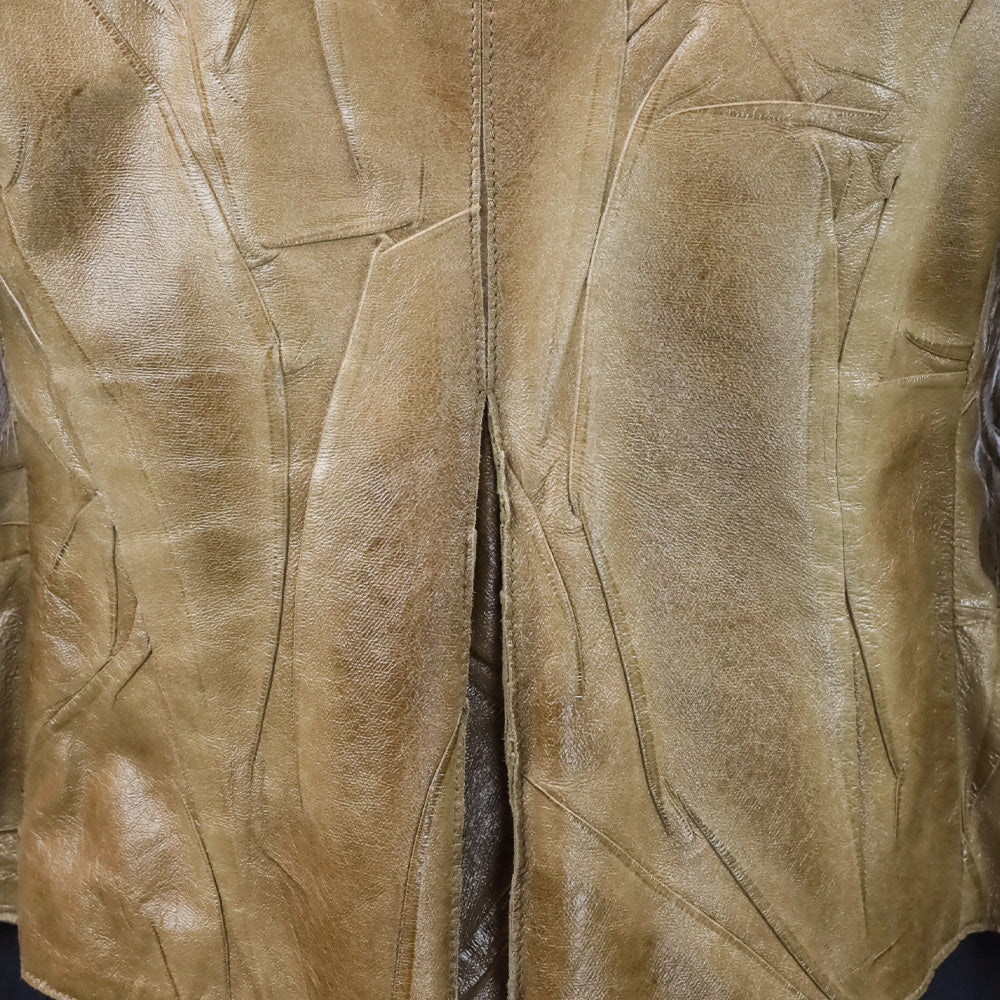 Giorgio Armani Black Label Brown Lambskin Leather Jacket