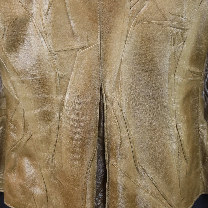 Giorgio Armani Black Label Brown Lambskin Leather Jacket