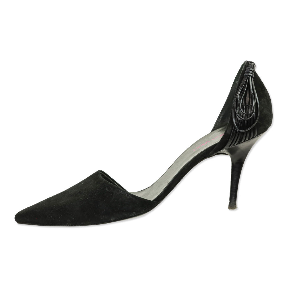 Giorgio Armani Black Suede D'Orsay Pumps