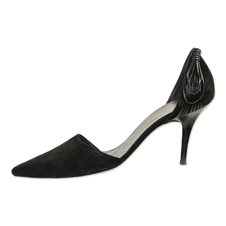 Giorgio Armani Black Suede D'Orsay Pumps