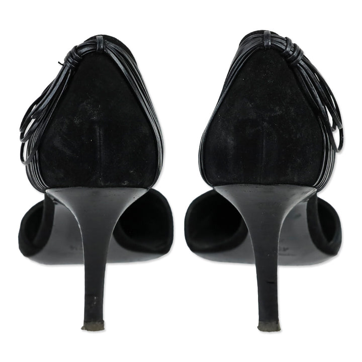 Giorgio Armani Black Suede D'Orsay Pumps
