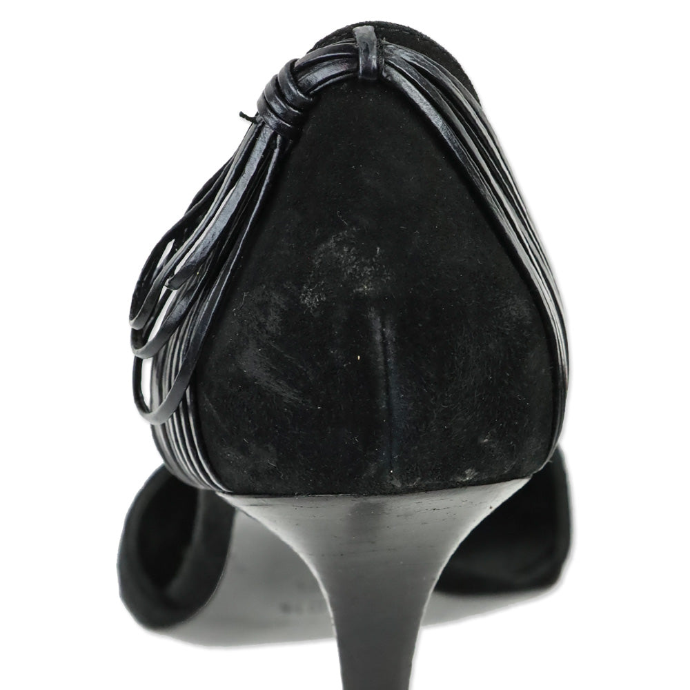 Giorgio Armani Black Suede D'Orsay Pumps