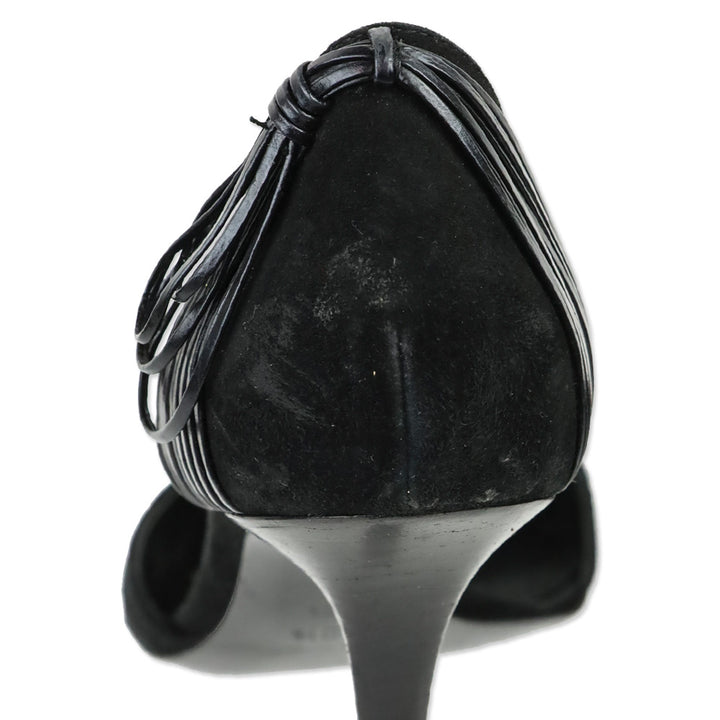 Giorgio Armani Black Suede D'Orsay Pumps