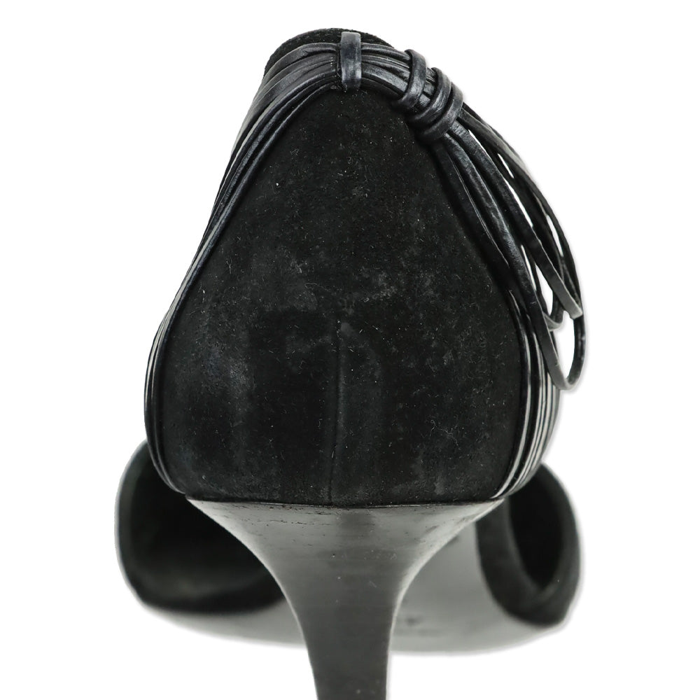 Giorgio Armani Black Suede D'Orsay Pumps