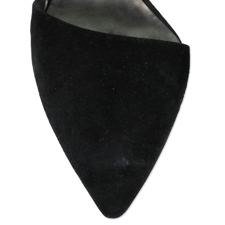 Giorgio Armani Black Suede D'Orsay Pumps