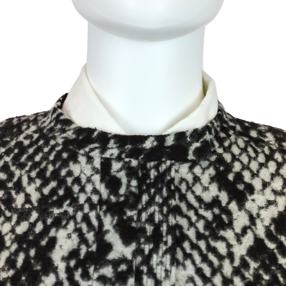 Giorgio Armani Black/Grey Snakeskin Pattern Wool Blend Moto Jacket