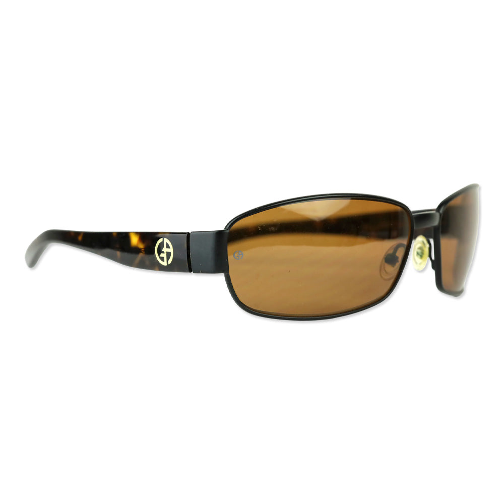 Giorgio Armani Brown Metal Rectangle Sunglasses