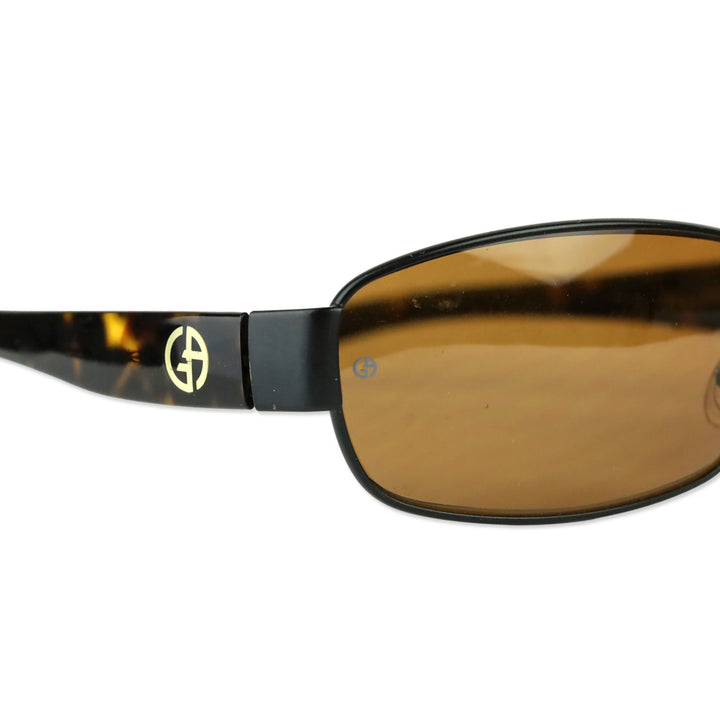 Giorgio Armani Brown Metal Rectangle Sunglasses
