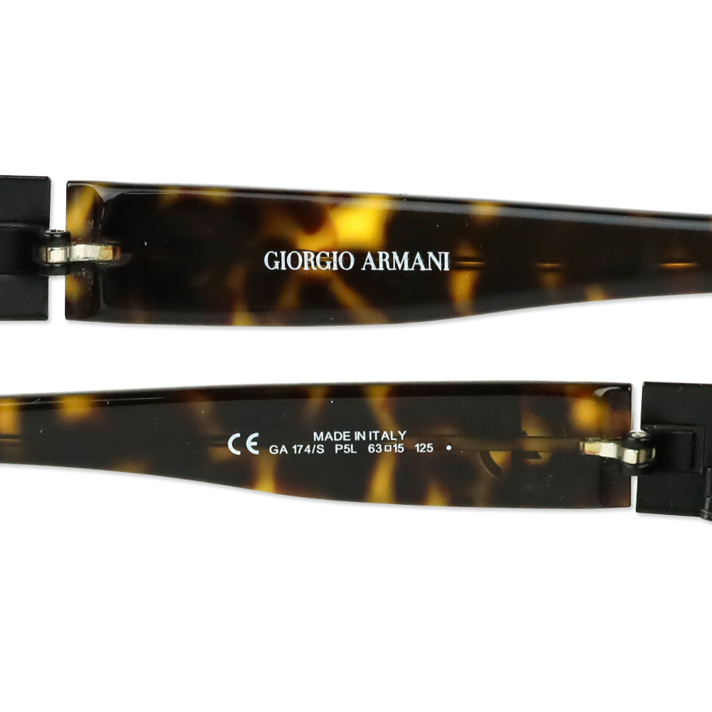 Giorgio Armani Brown Metal Rectangle Sunglasses