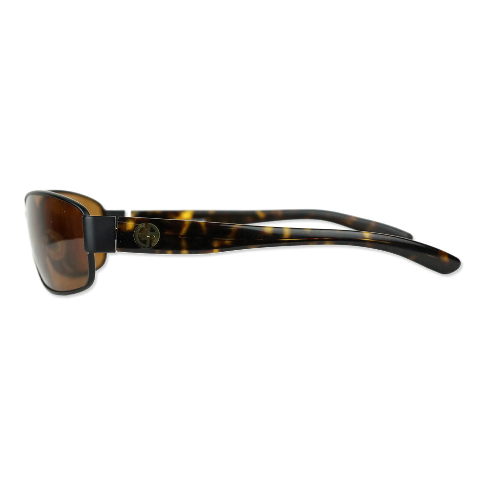 Giorgio Armani Brown Metal Rectangle Sunglasses