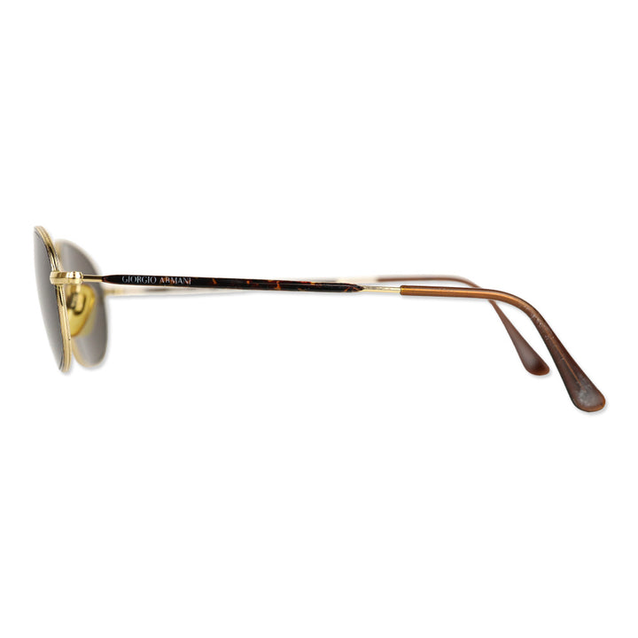 Giorgio Armani Tortoiseshell Gold Round Sunglasses