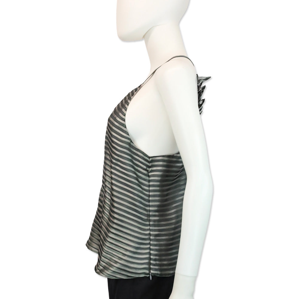 Giorgio Armanin Teal/Grey Mesh Halter Top