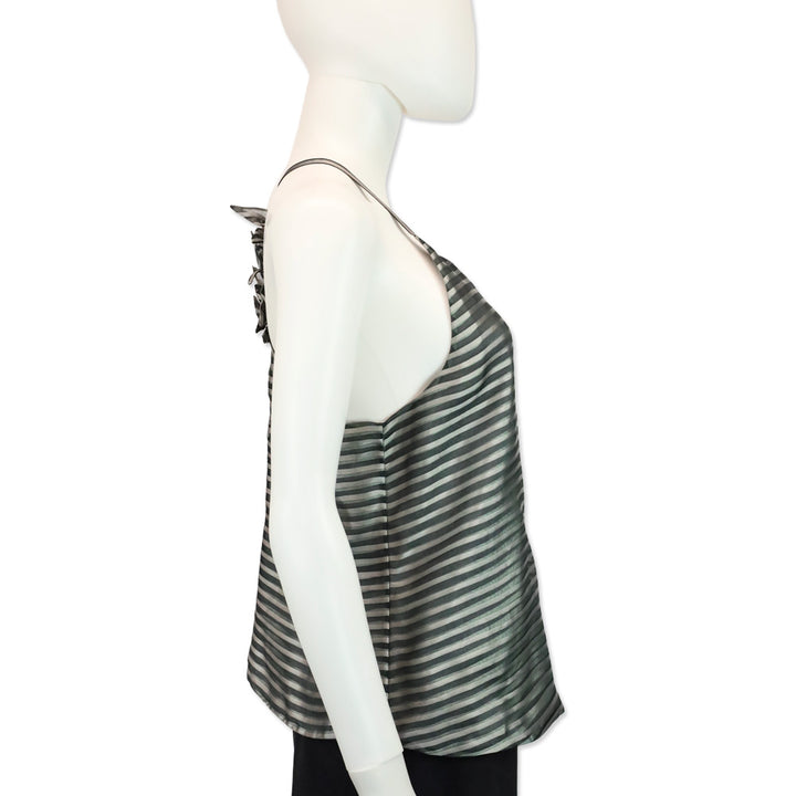 Giorgio Armanin Teal/Grey Mesh Halter Top