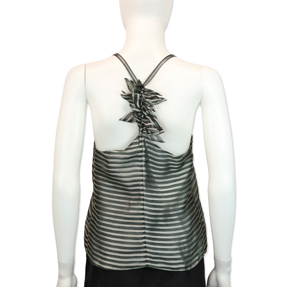 Giorgio Armanin Teal/Grey Mesh Halter Top