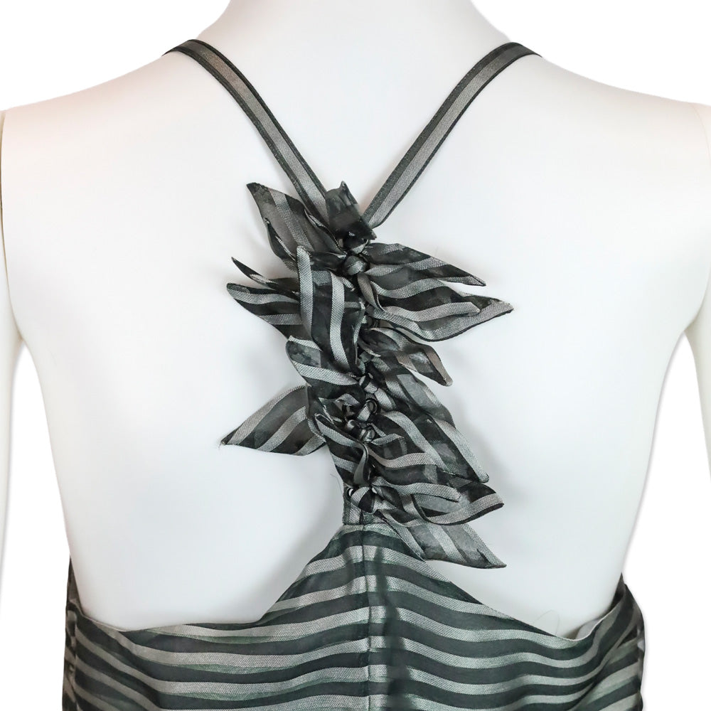 Giorgio Armanin Teal/Grey Mesh Halter Top