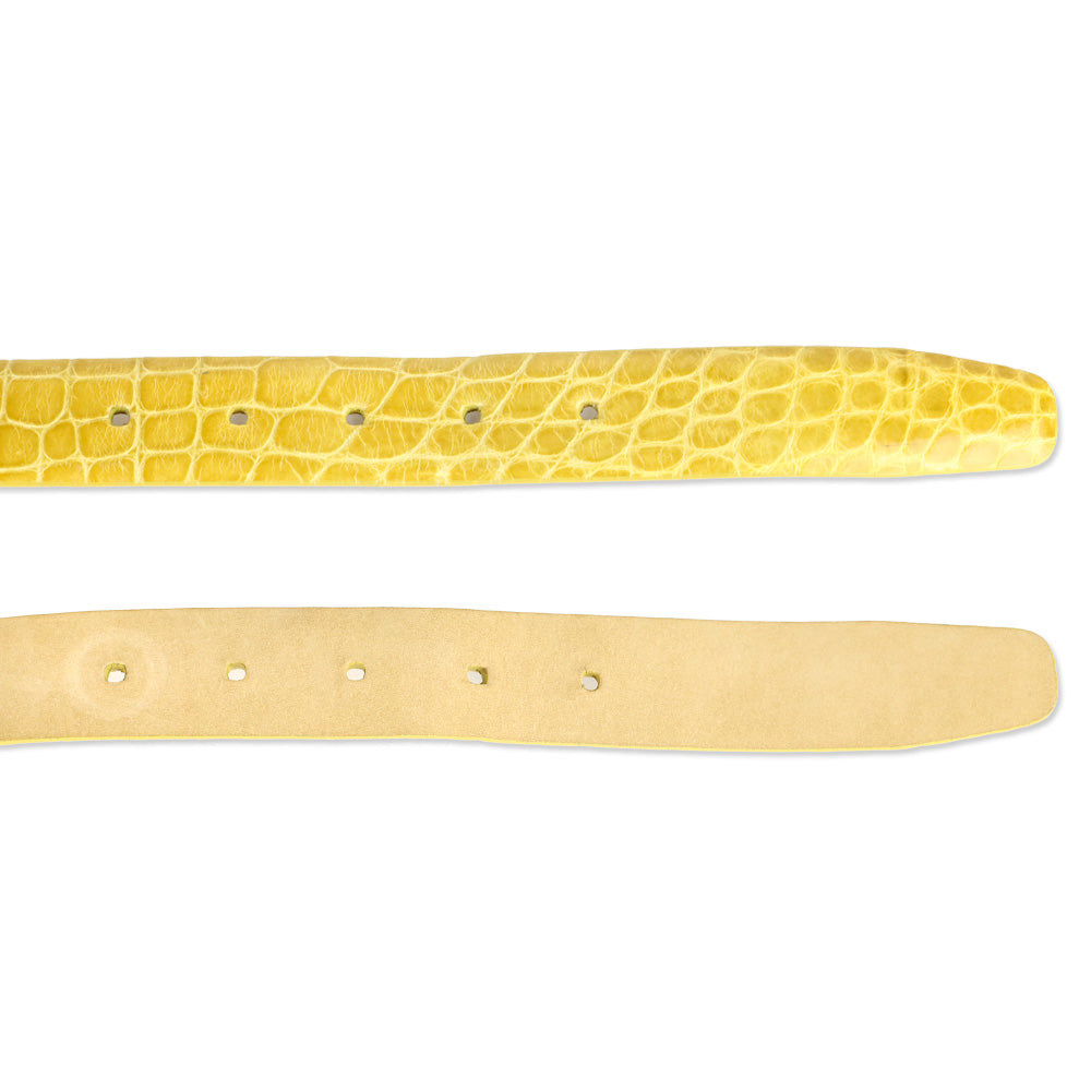 Giorgio's of Palm Beach Yellow Alligator Leather Belt with Wrapped Round Buckle