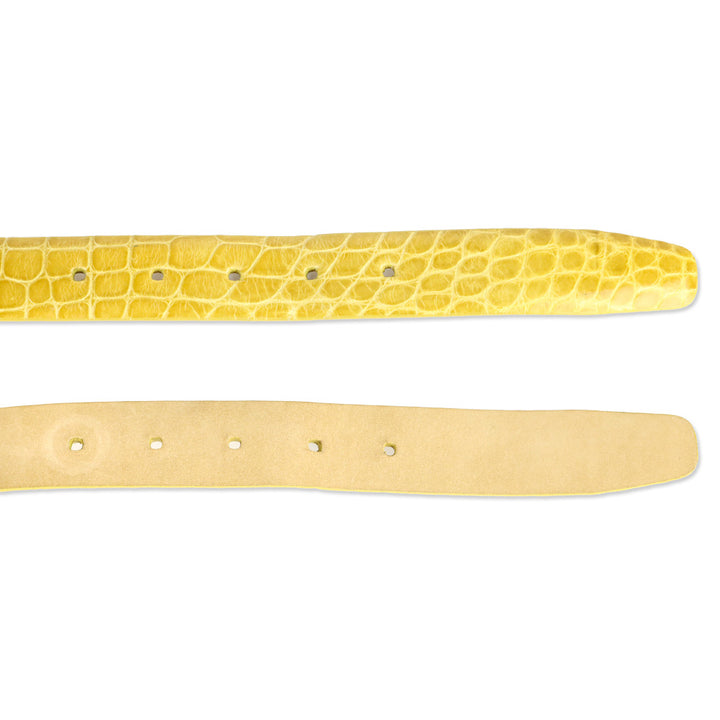 Giorgio's of Palm Beach Yellow Alligator Leather Belt with Wrapped Round Buckle