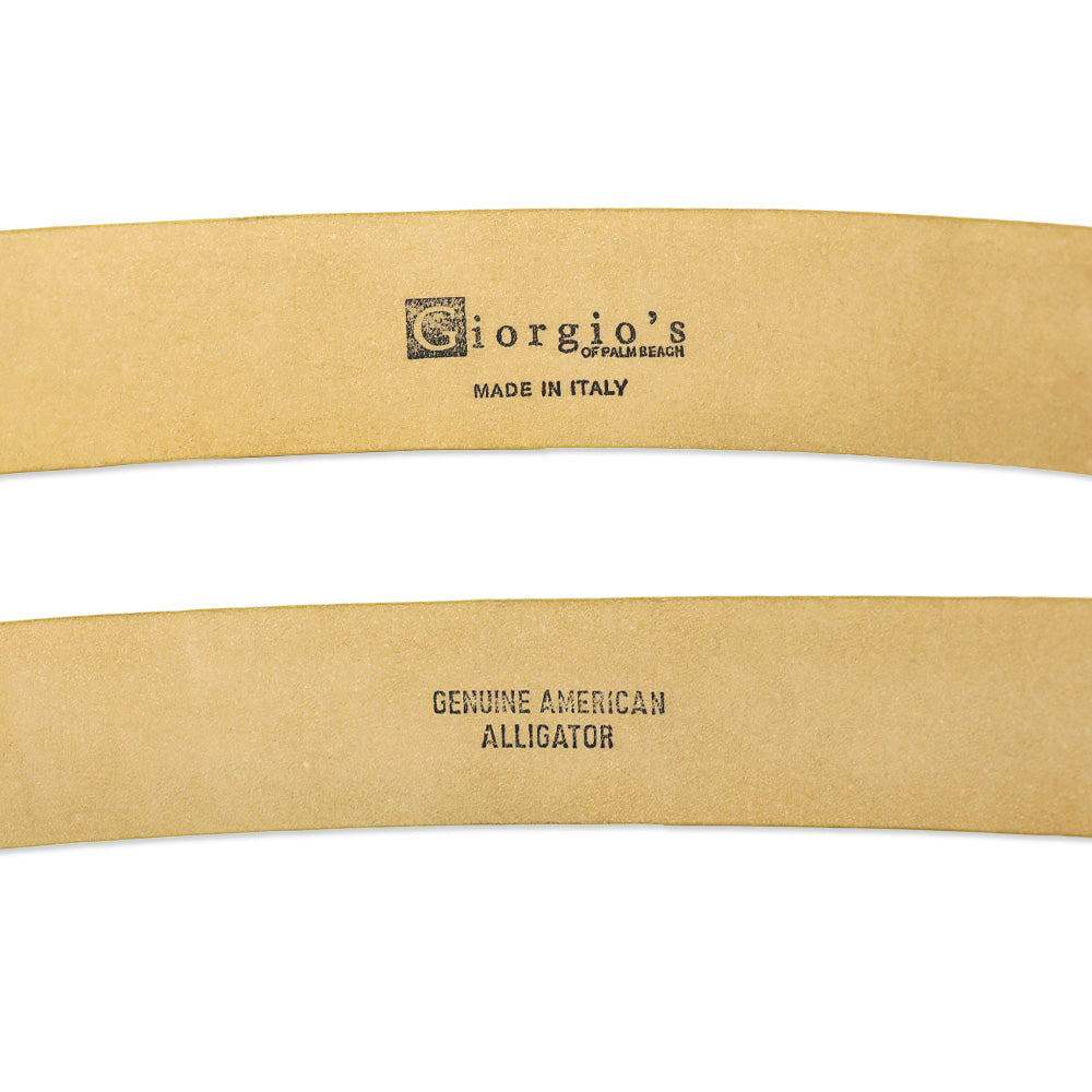 Giorgio's of Palm Beach Yellow Alligator Leather Belt with Wrapped Round Buckle