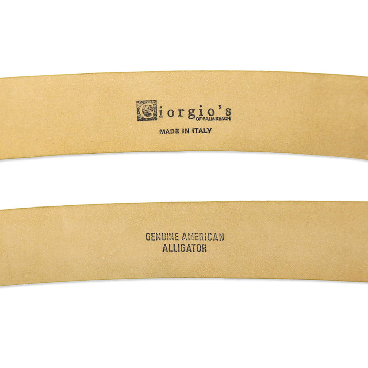 Giorgio's of Palm Beach Yellow Alligator Leather Belt with Wrapped Round Buckle
