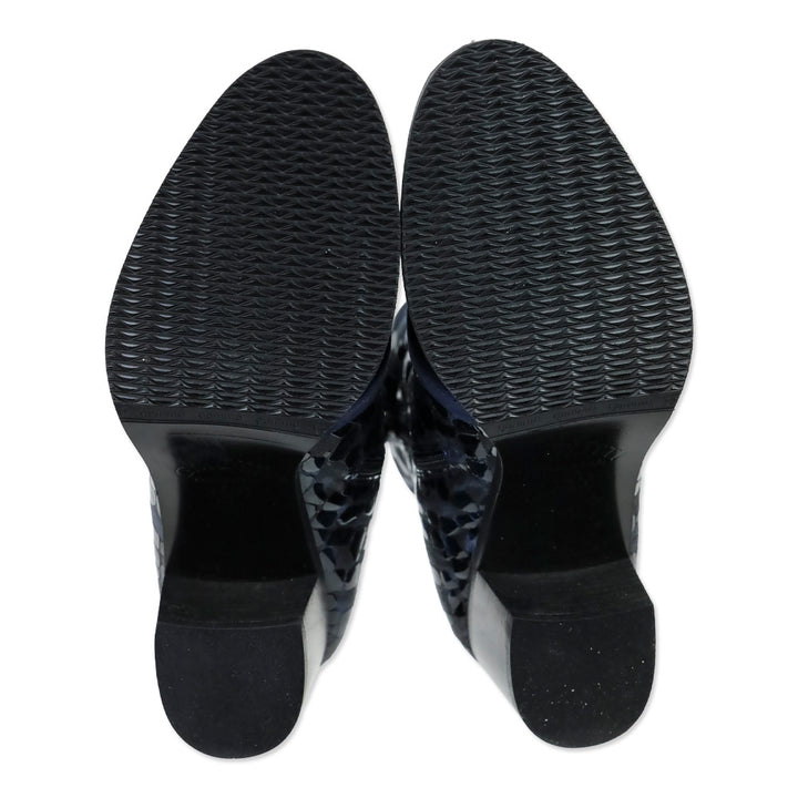 Girotti Ocean Shiny Croco Leather Buckle Everyday Booties