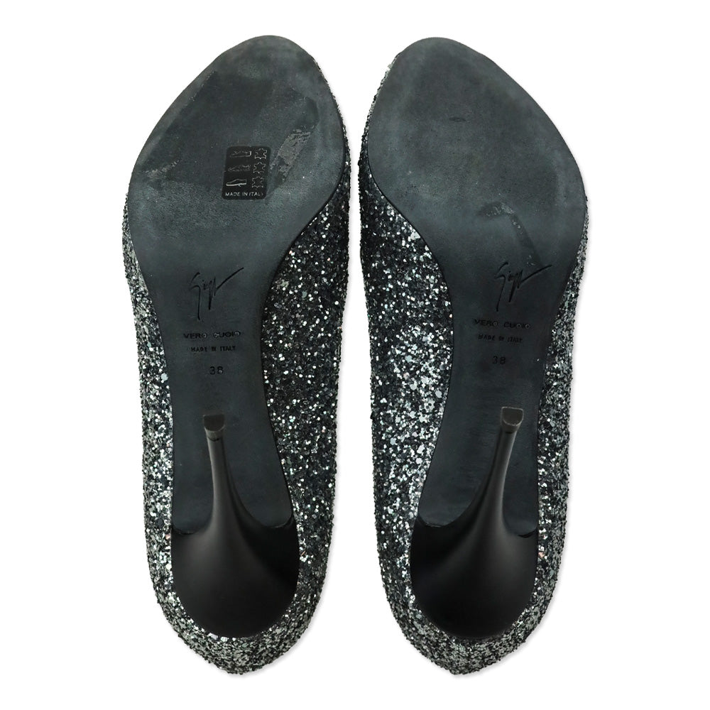 Giuseppe Zanotti Antracite Glitter Pix 100 Pump