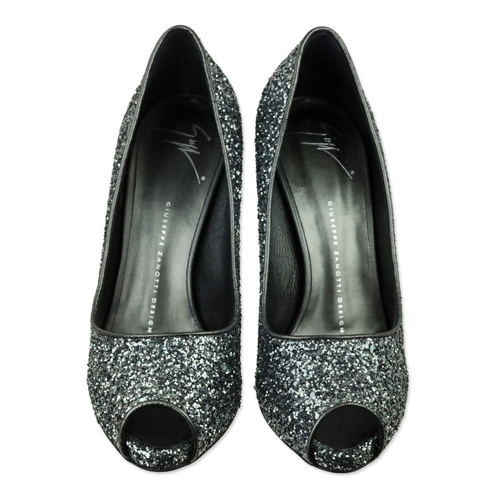 Giuseppe Zanotti Antracite Glitter Pix 100 Pump