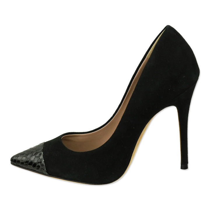 Giuseppe Zanotti Black Croc-Embossed Leather Pump