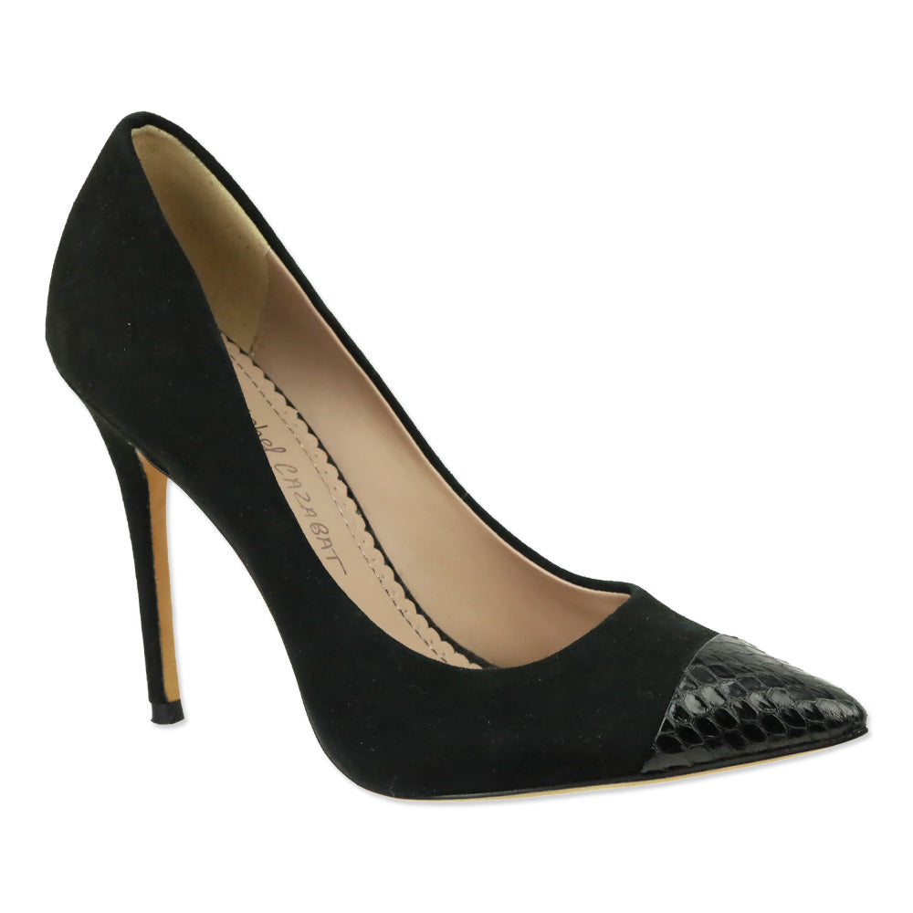 Giuseppe Zanotti Black Croc-Embossed Leather Pump