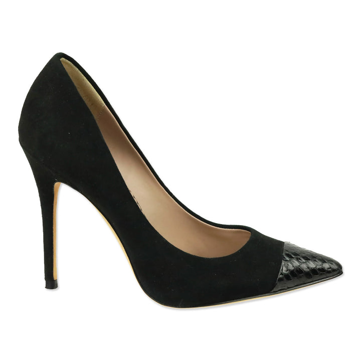 Giuseppe Zanotti Black Croc-Embossed Leather Pump