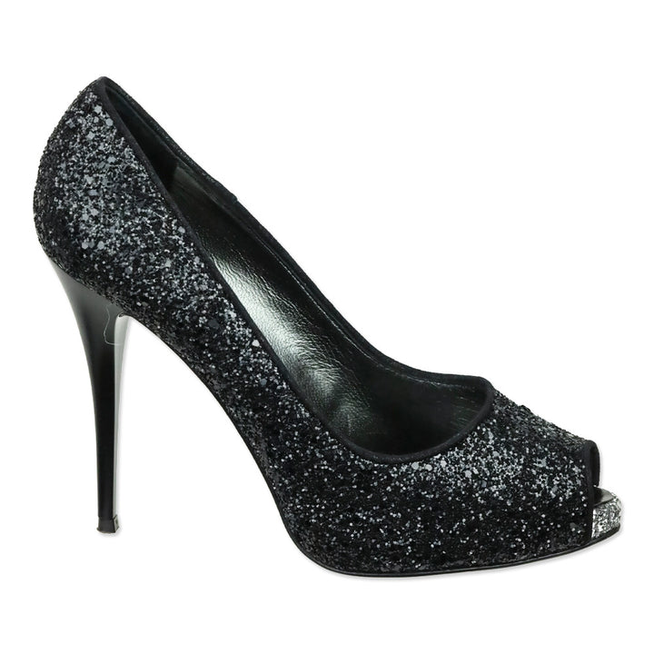 Giuseppe Zanotti Black Glitter Pix 100 Pump