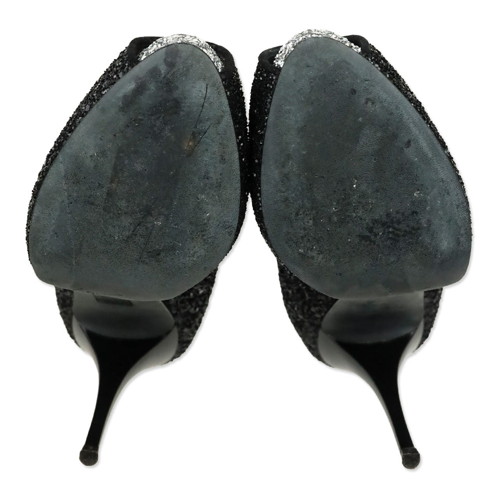Giuseppe Zanotti Black Glitter Pix 100 Pump