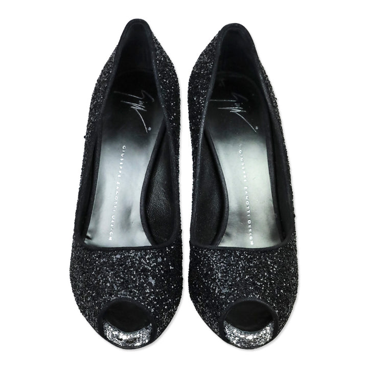 Giuseppe Zanotti Black Glitter Pix 100 Pump
