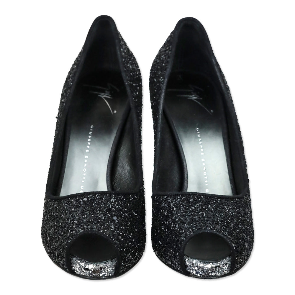 Giuseppe Zanotti Black Glitter Pix 100 Pump