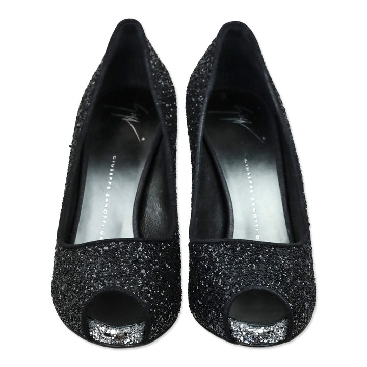 Giuseppe Zanotti Black Glitter Pix 100 Pump