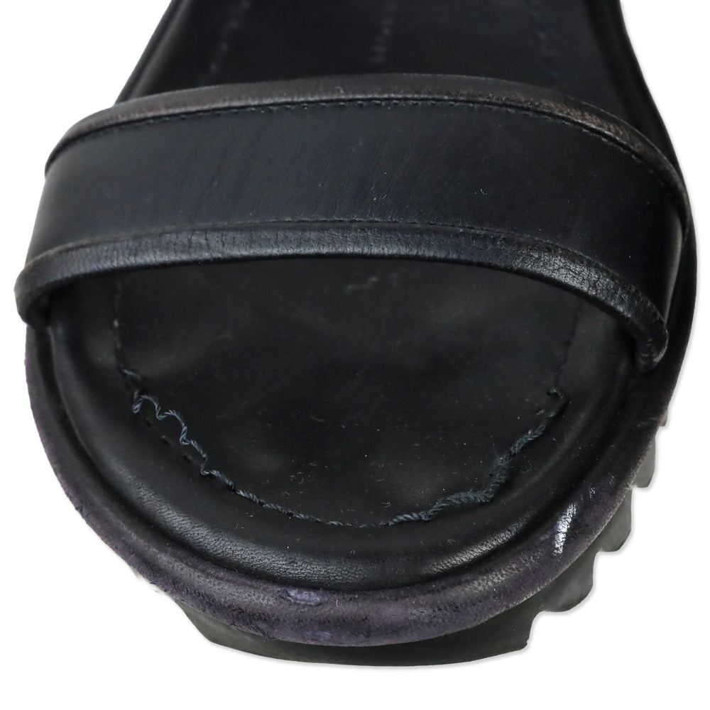 Giuseppe Zanotti Black Leather Elma Buckle Strap Sandals