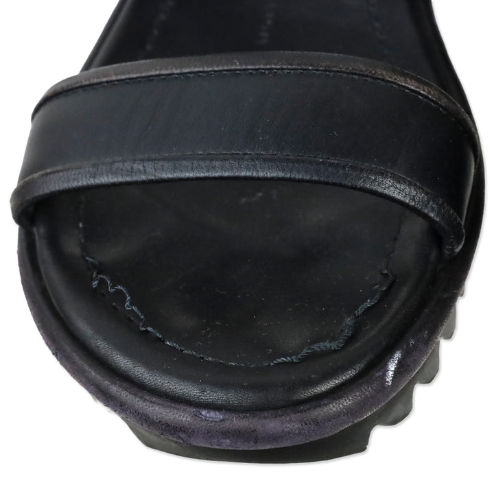 Giuseppe Zanotti Black Leather Elma Buckle Strap Sandals