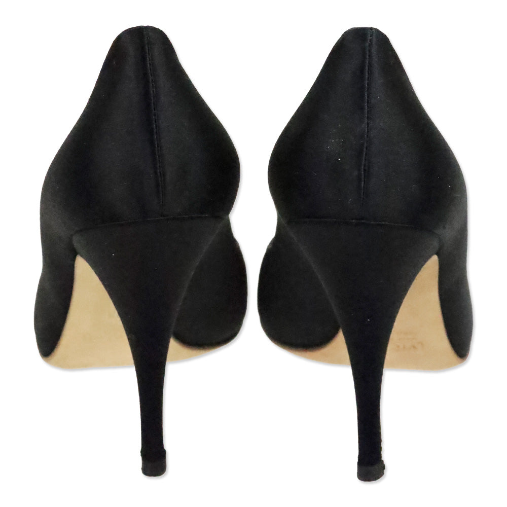 Giuseppe Zanotti Black Satin Enamel Fish Peep Toe Pump