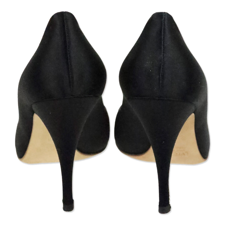 Giuseppe Zanotti Black Satin Enamel Fish Peep Toe Pump