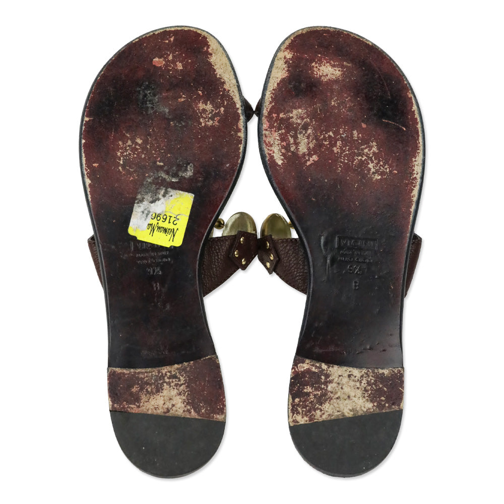 Giuseppe Zanotti Burgundy Leather Red Stones Toe Ring Sandal