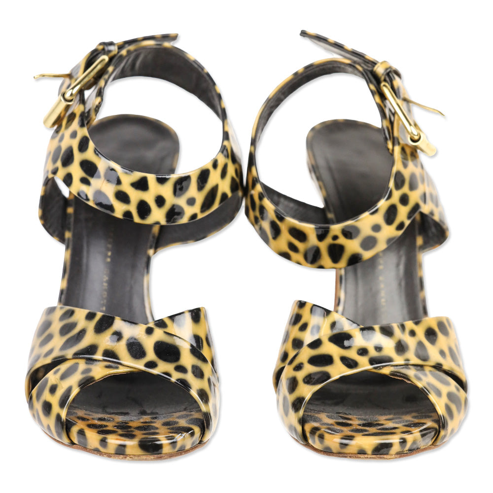 Giuseppe Zanotti Cheetah Print Patent Leather Ankle-Strap Sandal