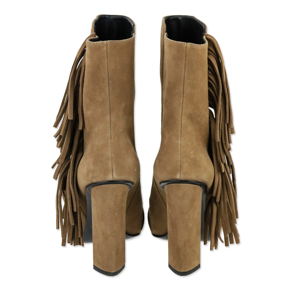 Giuseppe Zanotti Chocolate Suede Fringed Alabama Ankle Boots