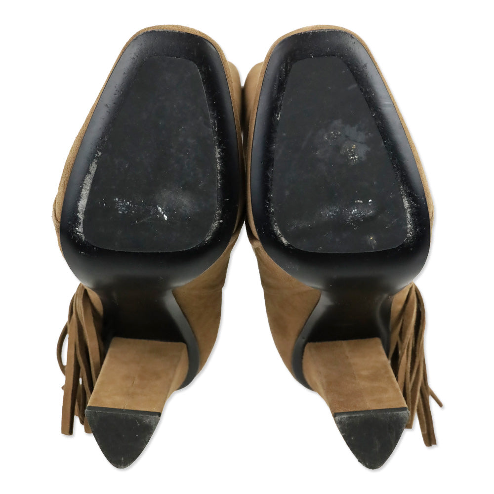 Giuseppe Zanotti Chocolate Suede Fringed Alabama Ankle Boots