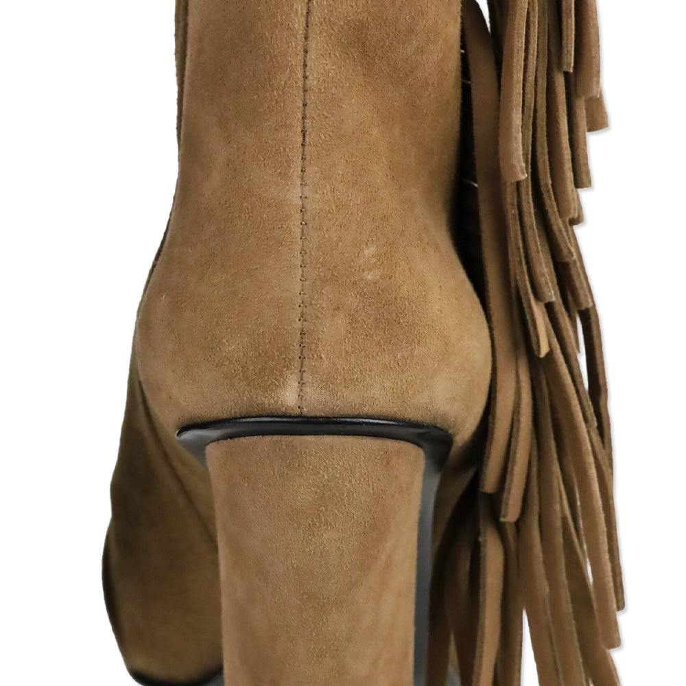 Giuseppe Zanotti Chocolate Suede Fringed Alabama Ankle Boots