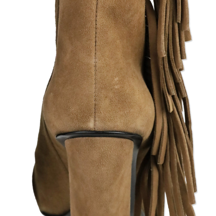 Giuseppe Zanotti Chocolate Suede Fringed Alabama Ankle Boots