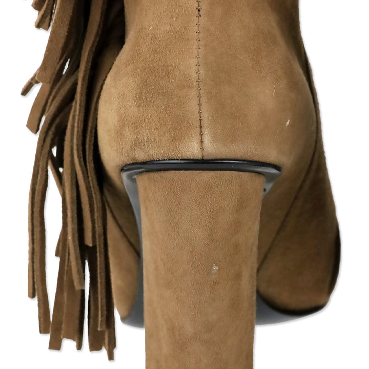 Giuseppe Zanotti Chocolate Suede Fringed Alabama Ankle Boots