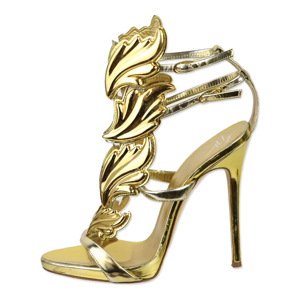 Giuseppe Zanotti Gold Cruel Wings Coline 110mm Sandals