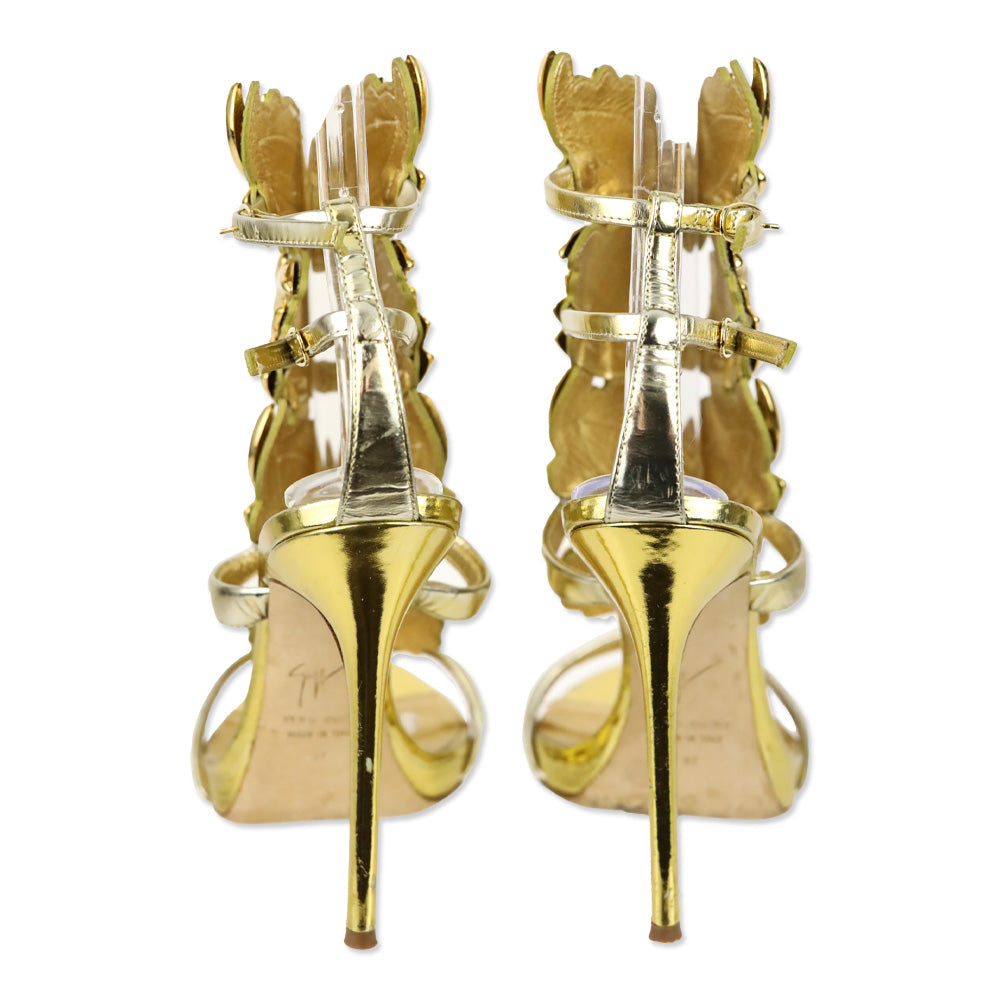 Giuseppe Zanotti Gold Cruel Wings Coline 110mm Sandals